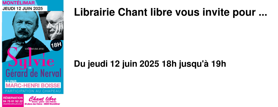 Librairie+Chant+libre+vous+invite+pour+...