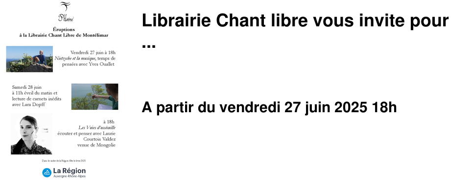 Librairie+Chant+libre+vous+invite+pour+...
