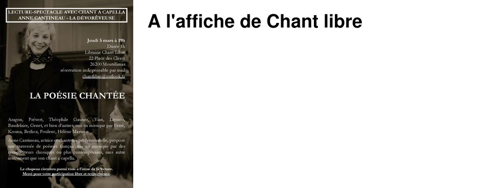 A l'affiche de Chant libre