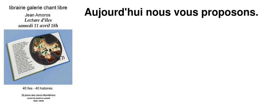 Aujourd'hui nous vous proposons.