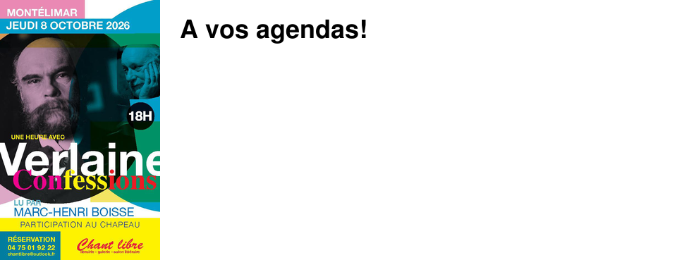  A vos agendas!